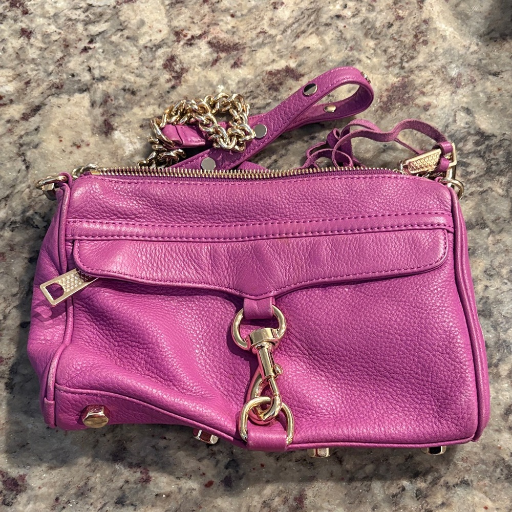 Rebecca Minkoff Fuchsia Crossbody Bag with Gold Accents
